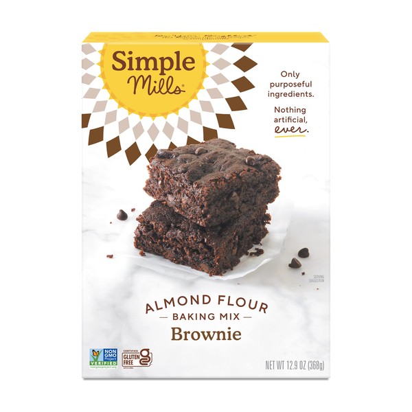 Simple Mills Almond Flour Baking Mix, Chocolate Brownie Mix - Gluten Free, Plant Based, 12.9 Ounce (Pack of 1)