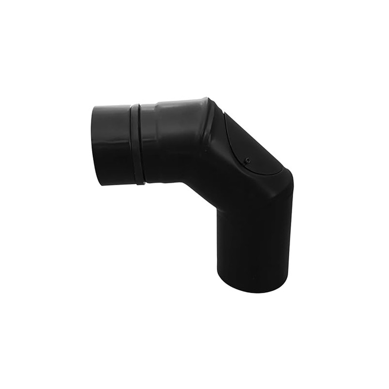 FIREFIX RES80/B90T Pellet Stove Pipe Elbow 80mm Stainless Steel Black