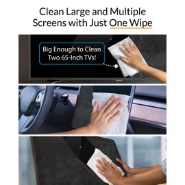 iCloth XL Screen Cleaning Wipes, Lint-Free and Streak-Free, Fast-Drying, Removes Dust, Fingerprints, and Smudges (10 XL Wipes)