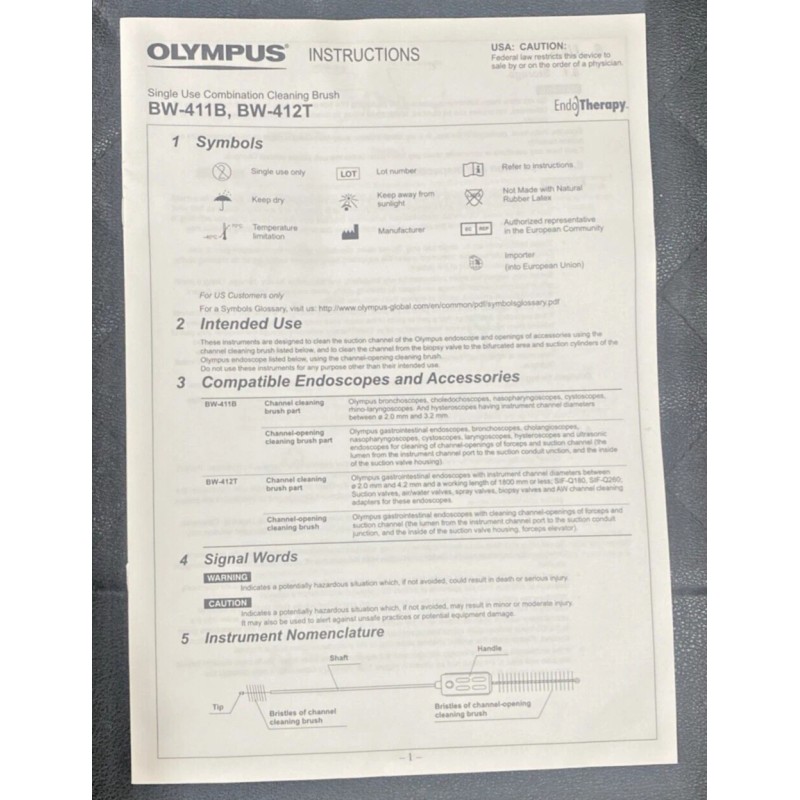 Olympus BW-412T Single Use Combination Cleaning Brush, 2200mm – Brand