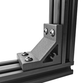 iMetrx 8Pcs 2040 Corner Brackets Black Set with 32Pcs M5 T Slot Nuts, 32Pcs M5x12mm Hex Socket Cap Screw and 1Pcs M3 Wrench for 2040 Series Aluminum Extrusion Profile