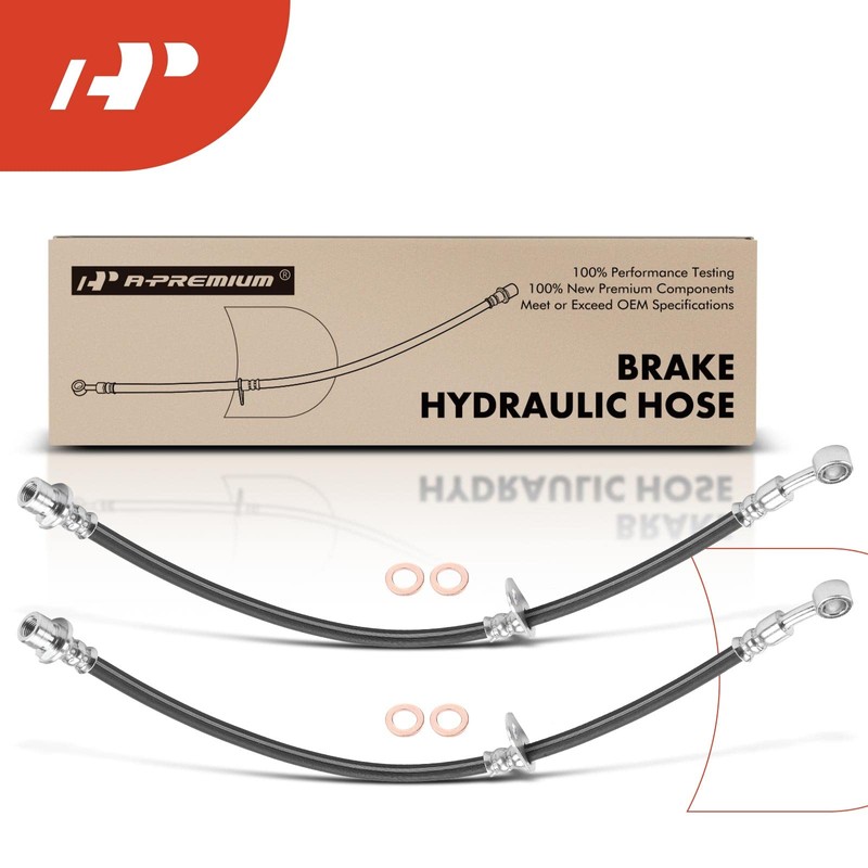 A-Premium Front Driver and Passenger Brake Hydraulic Hoses Compatible with
