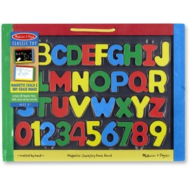 Melissa & Doug 145 Magnetic Chalkboard and Dry-Erase Board with 36 Magnets, Chalk, Eraser and Dry-Erase Pen, 15.8" Height, 12" Wide, 1.55" Length