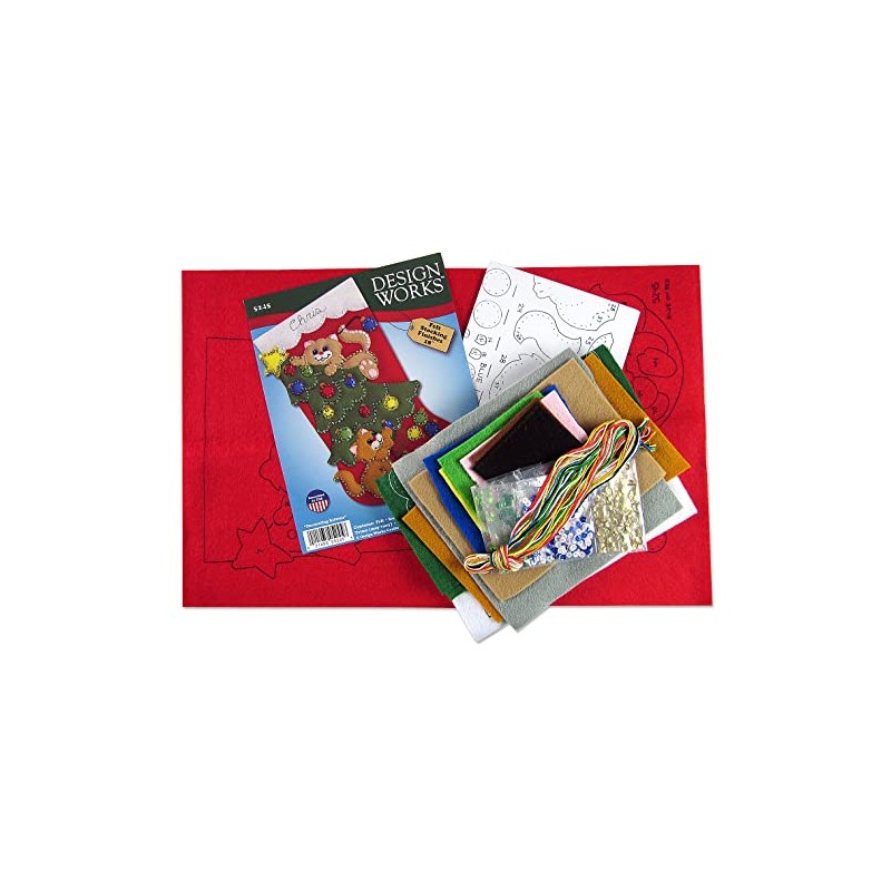 Tobin Decorating Kittens Felt Stocking Kit, Multi