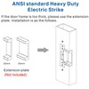 UHPPOTE ANSI Standard Heavy Duty Stainless Steel Finish Electric Strike