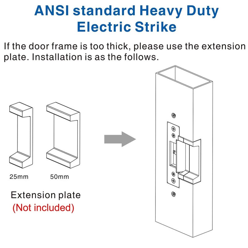 UHPPOTE ANSI Standard Heavy Duty Stainless Steel Finish Electric Strike