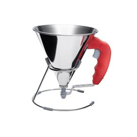 De Buyer 3353.40 Kwik Mini Piston Funnel 0.8 Litres - Stainless Steel Red