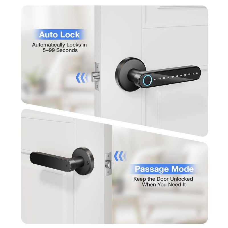 Smart Fingerprint Door Lock – 4-in-1 Keyless Entry with Fingerprint,