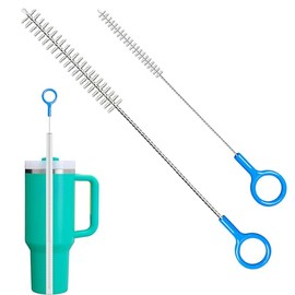 Straw Cleaner Brush for Baby Bottle, Extra Long 12inch Straw Brush Cleaner with 3mm Bold Stainless Steel Wire,10inch Reusable Straw Cleaning Brush Sui
