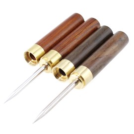 MTQY 2PCS 17.3cm Length Stainless Steel Ice Pick with Safety Cap Kitchen Tool Tea Needle and Knife Ebony and Rosewood Handled Ice Axe Icebreaker Tool Tea Accessories