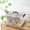 Utiao 4-Pack 10 L Plastic Latching Storage Bin, Clear Storage