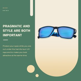 Perkanion Sunglasses Men's Polarised Sun Glasses for Men with UV400 Sunglasses Men Polarising Glasses Fishing Polar View Polarising Glasses Driving, Classic blue.