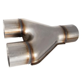 QYFNB Stainless Steel Exhaust Y Pipe, 2.5" Single to 2.5" Dual Exhaust Adapter Connector for Car and Truck, 10" Overall Length, Weld-On, Universal