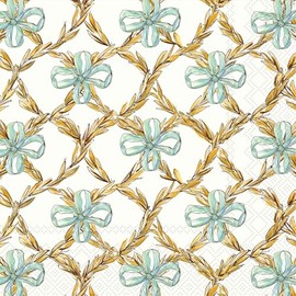 IHR Ideal Home Range Party Napkins Disposable 3-Ply Paper Lunch Napkin Pack, 6.5" x 6.5", Whimsical Wheat, 20-Count