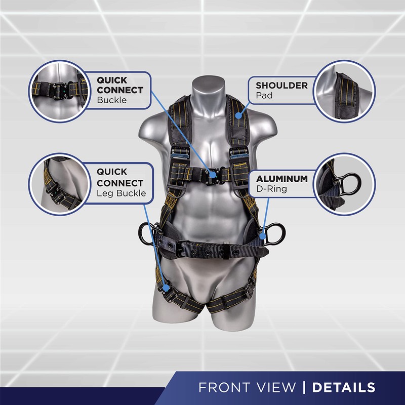 Palmer Safety Fall Protection Construction Safety Harness - QCB Chest