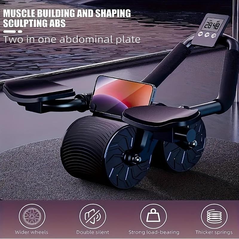 Abdominal Muscle Roller With Knee Pad, Automatic Rebound Abdominal Wheel,