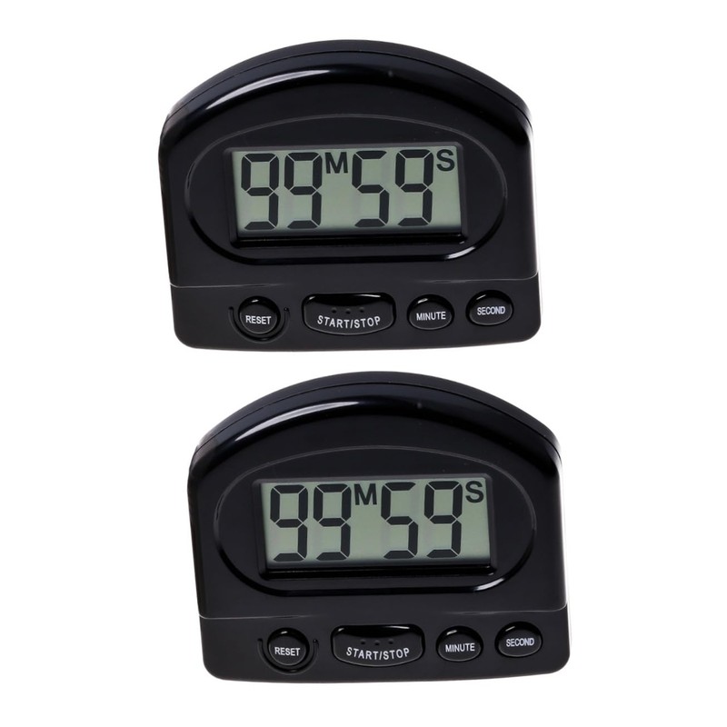 Alipis 2pcs Magnetic Timer Clock with Alarm Large Digital Display