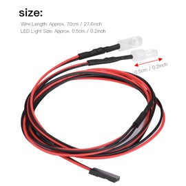 2 Luces LED, Plástico de Goma, Faros Delanteros de 5 Mm, Luz RC, Accesorio RC para Vehículo Modelo 1/10 Drift Car (Luz blanca No. 9)