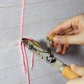 Tuftech Hand-cranked Semi-Automatic Punching Needle, Manual Tufting Gun with Rotating Handle,Rug Hand Tufting Tool,Hand Loop Tufting Machine,tufting Supplies,One of tufting Start kit,Embroidery Pen