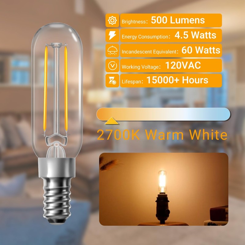 dalattin T6 LED Light Bulbs, 40W Equivalent Dimmable 2700K Soft