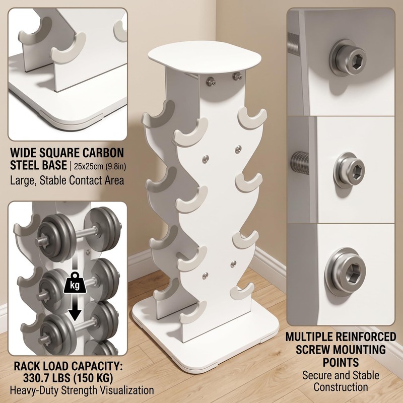 YUFER 4 Tier Dumbbell Rack for Home Gym