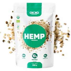 OKKO Organic Raw Shelled Superfood Seeds 220g (7.7 oz) – Premium Plant-Based Hearts Rich in Omega 3 & 6 Amino Acids, USDA Certified Organic