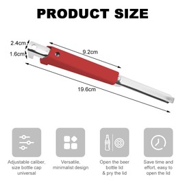 Lvjkes Can Opener, 19.6 cm Manual Bottle Opener for Seniors, Adjustable and Non-Slip, Multifunctional Lid Opener, Suitable for Elderly People and People with Weak Hands (Red)