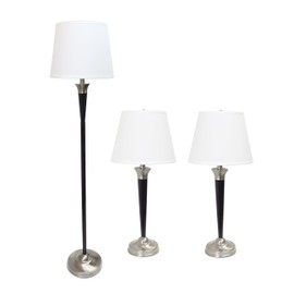 Elegant Designs LC1018-MBC Three Pack 3 Pack Lamp Set, 3.85", Malbec Black