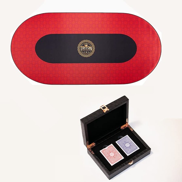 Triton Premium Portable Poker Table Mat 10 Player + Triton