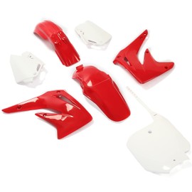 Kojem Plastic Kit Bodywork Body Kit Fairing Compatible with 2003-2007 Honda CR85R / CR85RB Expert (Red & White)