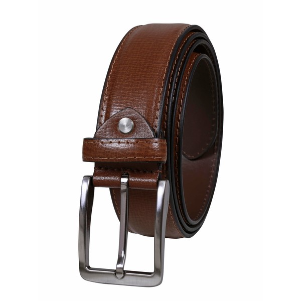 LuxeNomad Mens Genuine Leather Belt Classic Casual with Single Prong