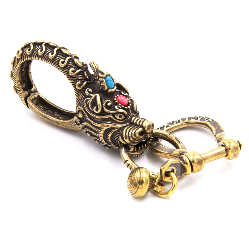 [XP Design] Brass Brass Crown Dragon Key Chain Key Ring