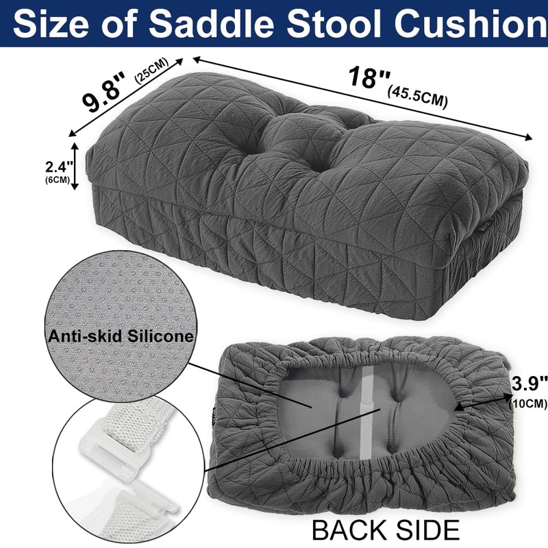 BUYUE Saddle Stool Seat Cushion, Luxury Triangle Fashion Jacquard with