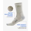 SAMSOX 2-Pack Merino Wool Hiking Sock, Made in USA, Oatmeal