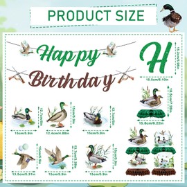 Duck Hunting Birthday Party Decorations - 18PCS One Lucky Duck Birthday Decorations Honeycomb Centerpieces Hanging Swirls Banner Mallard Duck Decor for Hunting Themed Baby Shower Party Supplies