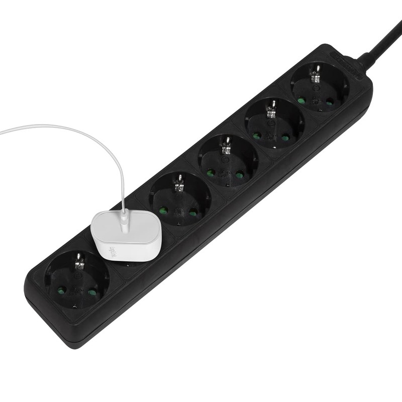 LogiLink LPS238B Power Strip with 6 Earthing Contact Sockets (45°