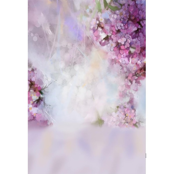 YongFoto Vinyl Photo Background Abstract Watercolour Spring Pink Apricot Tree