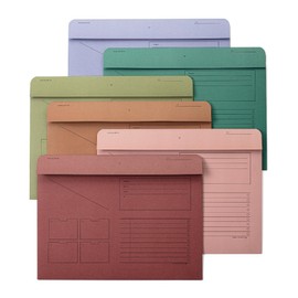 Mr. Pen- Paper Pocket File Folder, 6 Pack, Assorted Colors, Lined Horizontal File Folders Letter Size, File Jacket Flat, File Jacket Folders, File Folder Jackets Letter Size, File Folders Closed Sides