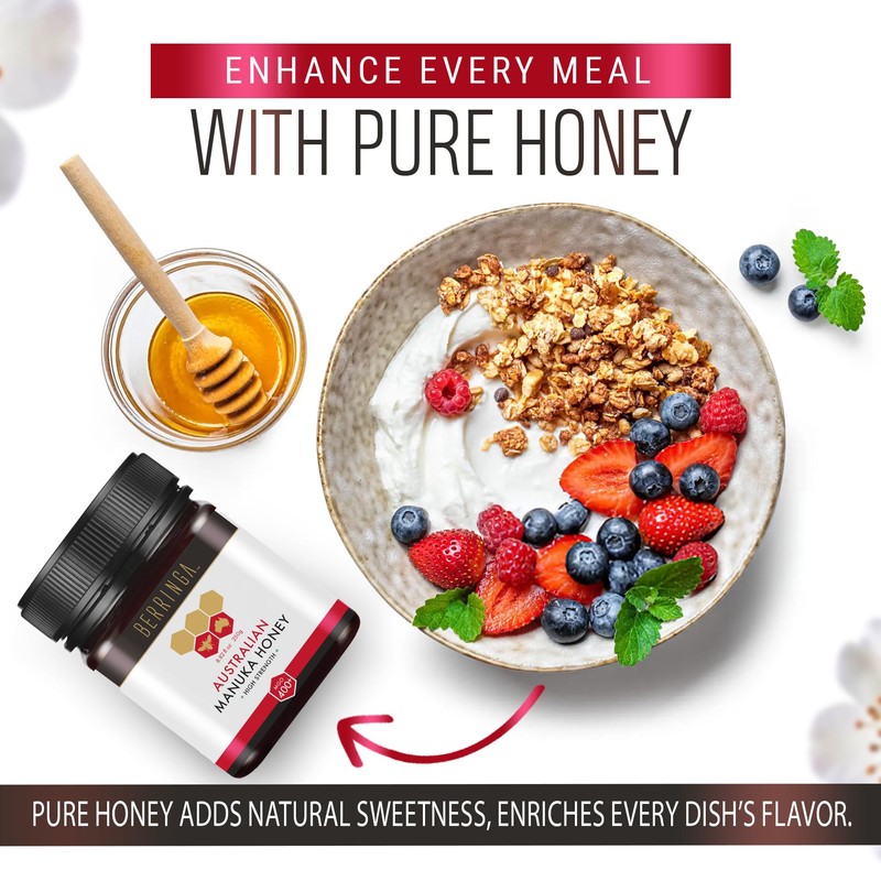 Berringa Manuka Honey Organic MGO 400+ High Strength, Supports General