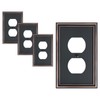 TREEWELL 4-Pack Single Duplex Outlet Cover Plate, Decorative Aged Bronze