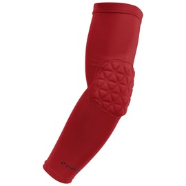 Tri-Flex Compression Arm Sleeve with Elbow Padding, Medium, Scarlet