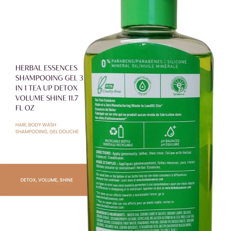 Herbal Essences Tea Up Detox Shampoo Gel: Revitalizing 3-In-1 Formula