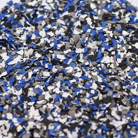 Epoxy Floor Flakes for Garage, Blend Color Chips Concrete Floor Coatings Decorative Paint Flakes for Walls Paint Interior Exterior (Black,White,Blue,Grey, 1lb)