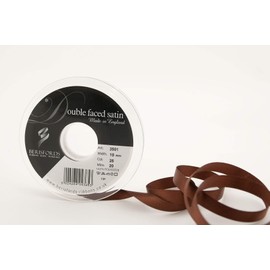 Berisfords Dark Brown Polyester Double Face Satin Ribbon 10mm 3501 20