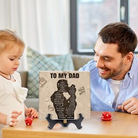 Birthday Gifts for Dad from Daughter, Father Plaque with Stand Gifts - Bonus Best Dad Ever Gifts, Dad to Be Gifts, New Dad Gift, Ideal Thanksgiving Birthday Presents for Dad Stepdad Father in Law