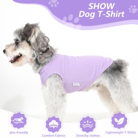 2 Pack Dog Clothes for Small Dogs Summer Dog Shirt Vest Girl Boy Lightweight Puppy T-Shirts Blank Soft and Cool Pet Clothing Sleeveless Medium Large Dog Outfit (Purple+L-Pink, Medium)