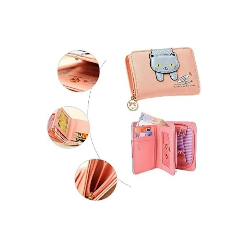 Cartera Pequeña Para Mujeres Diseño De Gato Kawaii