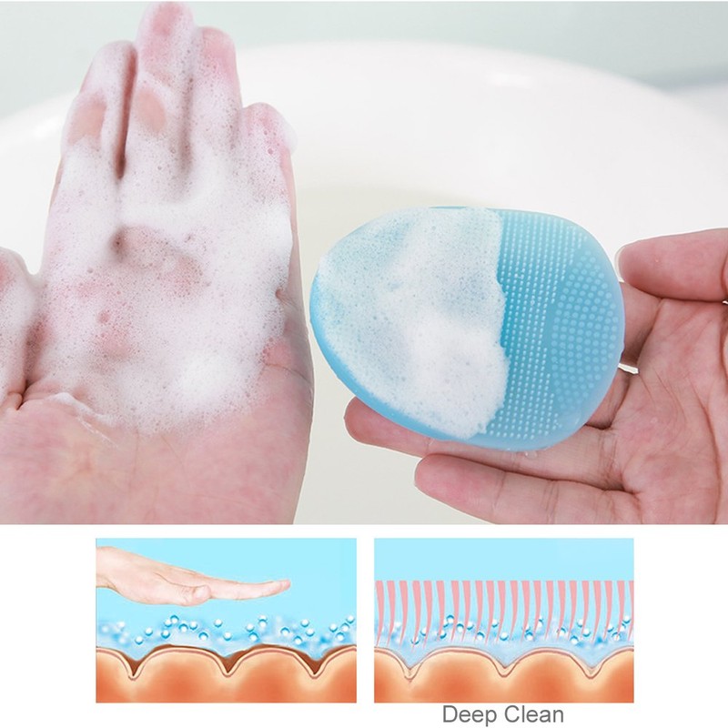 INNERNEED Soft Silicone Facial Cleansing Brush Manual Face Scrubber Exfoliating