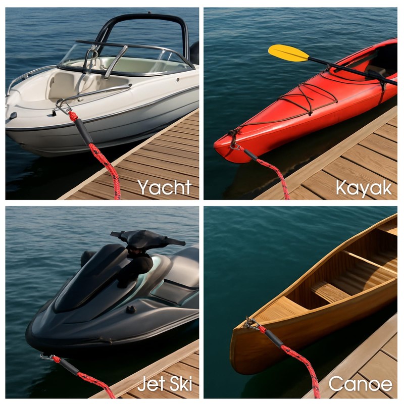 4 Feet Bungee Dock Line with Stainless Steel Clip &