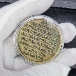 Phoenix Rising Lucky Coin Serenity Orayer Sobriety Coin Regalos sobrios para hombres o mujeres Adiction Recovery AA Medallion (moneda única)